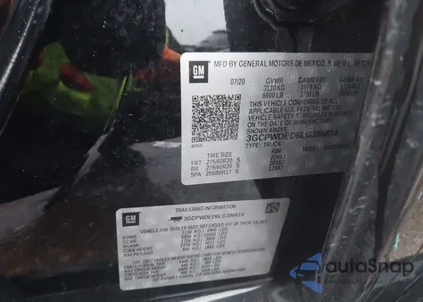 2020 Chevrolet Silverado 1500 2Wd Short Bed Rst z USA, uszkodzony, nr VIN 3GCPWDED6LG396614